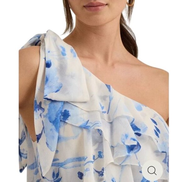 NEW Lauren Ralph Lauren Floral Print Ruffled Mini Cocktail/Party Dress Size 6 - Picture 3 of 15